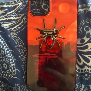 Red Spider Accent iPhone 14 Plus Case - Red and Black